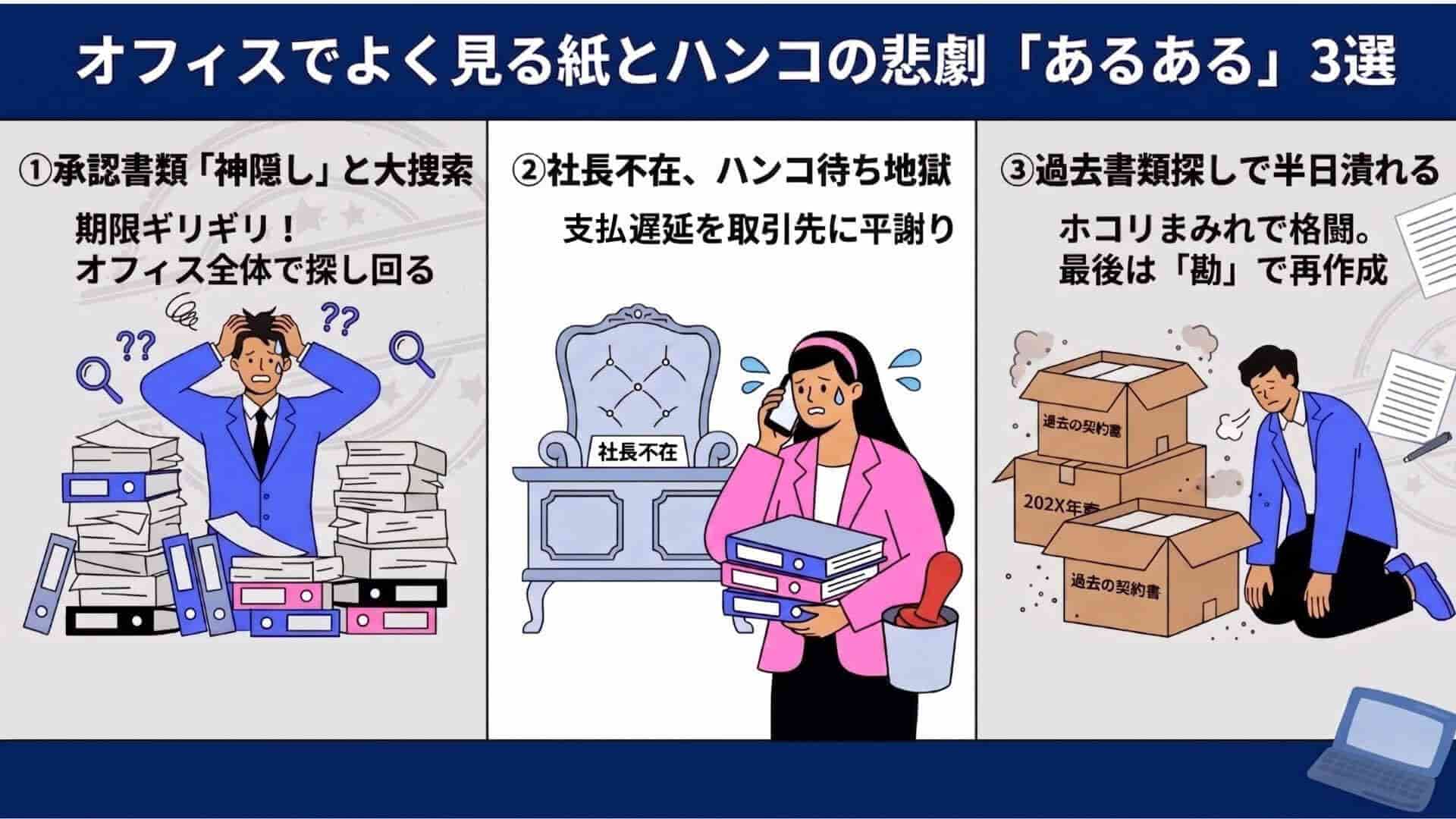 ブログ「さよなら、ハンコリレー!「紙とハンコの悲劇」から学ぶ、アナログ文化からの脱出法」 挿絵1